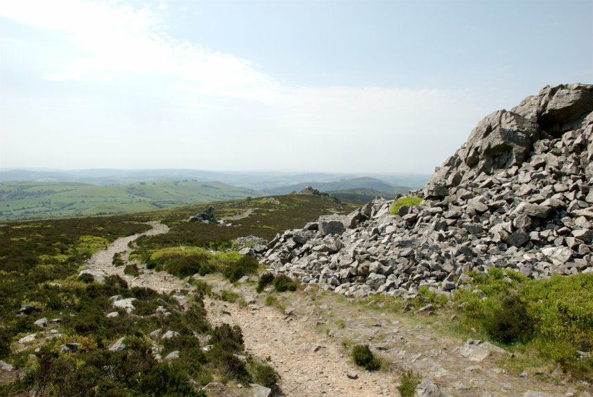 The path from the Stiperstones ridge, Church Stretton, Shropshire, England, Great Britain
