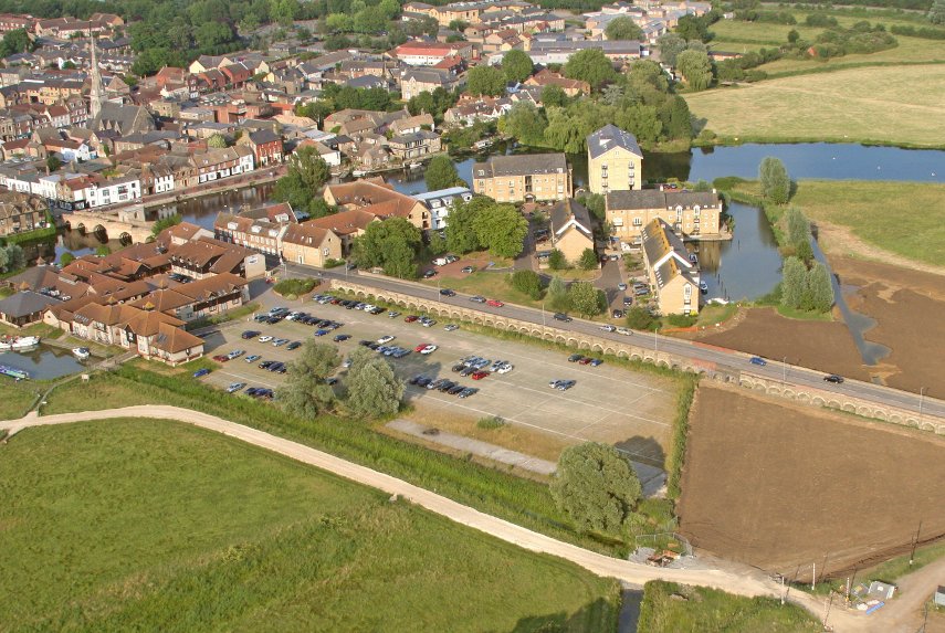 St. Ives from the air, Huntingdonshire, England, Great Britain