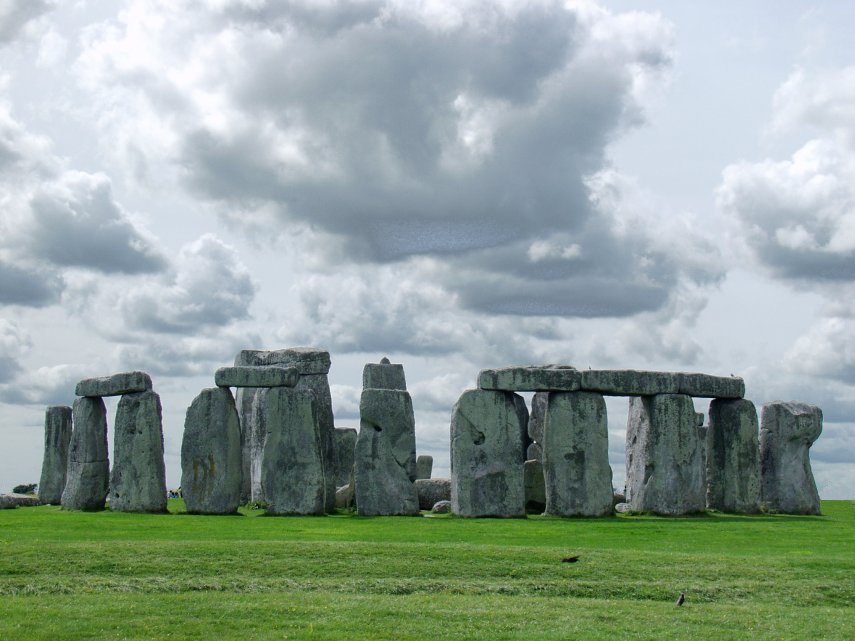 View of Stonehenge Stone Circle, Amesbury, Wiltshire, England, Great Britain
