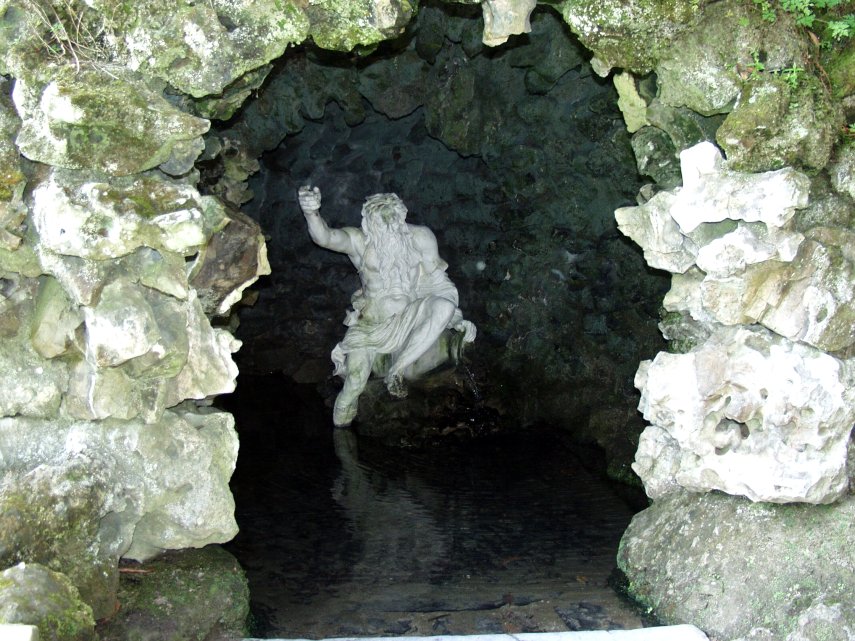 Part of the Grotto, Stourhead Garden, Stourton, Wiltshire, England, Great Britain
