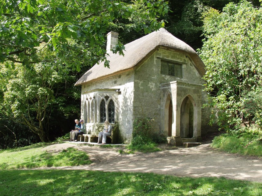The Gothic Cottage, Stourhead Garden, Stourton, Wiltshire, England, Great Britain