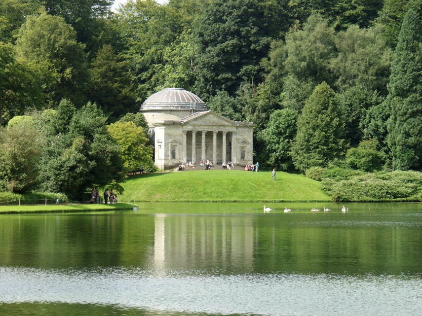 A different view of the Pantheon, Stourhead Garden, Stourton, Wiltshire, England, Great Britain