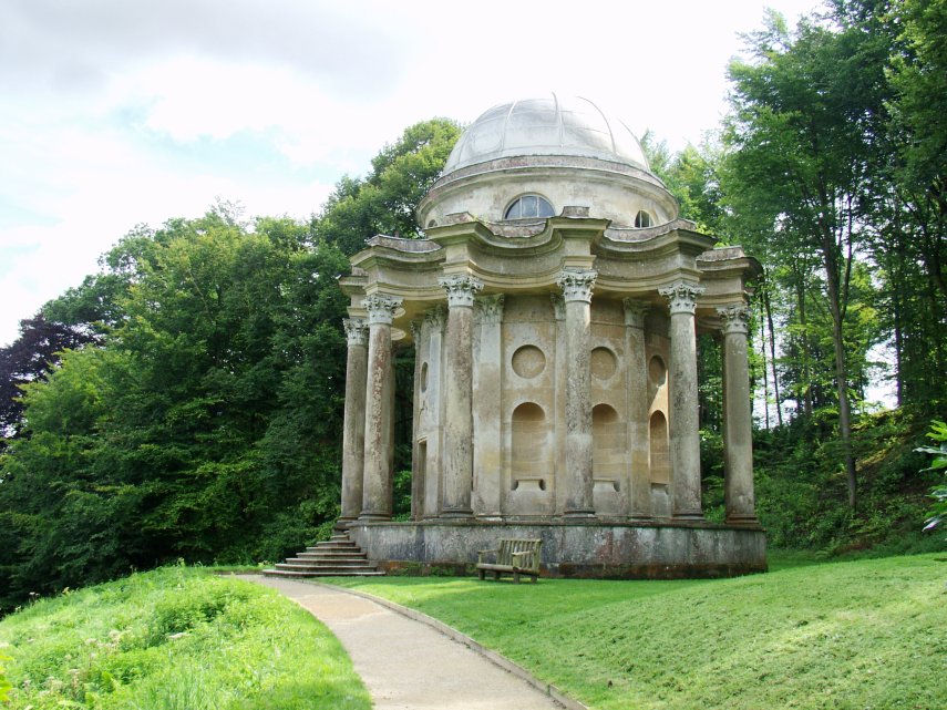 The Temple of Apollo, Stourhead Garden, Stourton, Wiltshire, England, Great Britain
