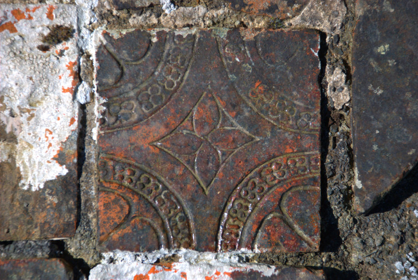 Medieval tile, Strata Florida Abbey, Ceredigion, Wales