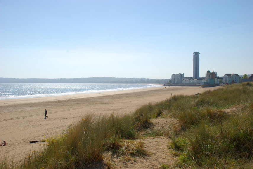 Scene showing Swansea, Glamorgan, Wales
