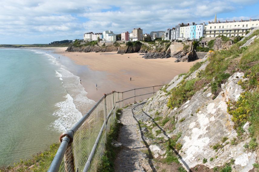 Part of the path up to the fort, Tenby, Pembrokeshire, Wales, Great Britain