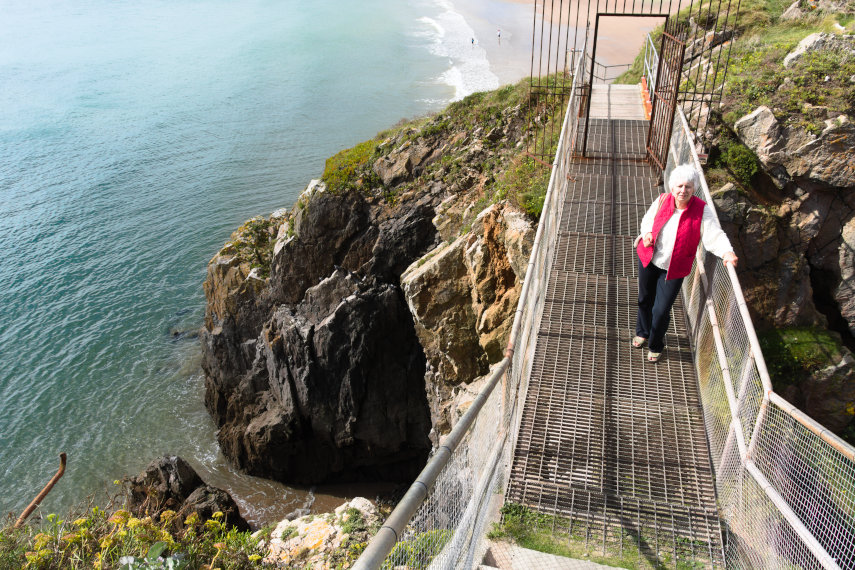 The bridge on St. Catherine's Island, Tenby, Pembrokeshire, Wales, Great Britain