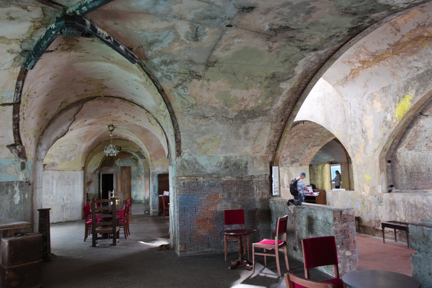 The Fort interior on St. Catherine's Island, Tenby, Pembrokeshire, Wales, Great Britain