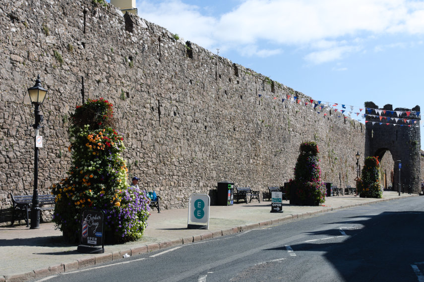 The Town Wall, Tenby, Pembrokeshire, Wales, Great Britain