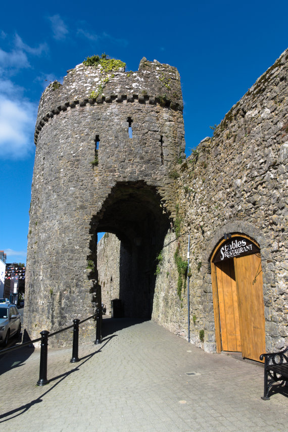 The Town Wall with a tower, Tenby
