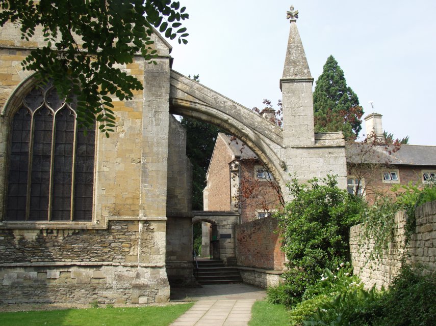 A Flying Buttress, Tewkesbury Abbey, Tewkesbury, gloucestershire, England, Great Britain