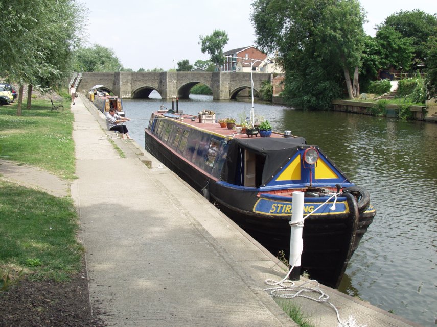 A Narrowboat on the River Avon, Tewkesbury, gloucestershire, England, Great Britain