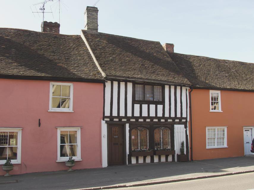 Timber-Framed and Colour-Washed Houses, Thaxted, Essex, England, Great Britain