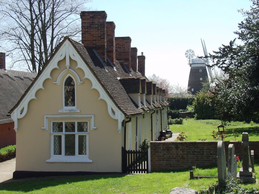 Almshouses, Thaxted, Essex, England, Great Britain