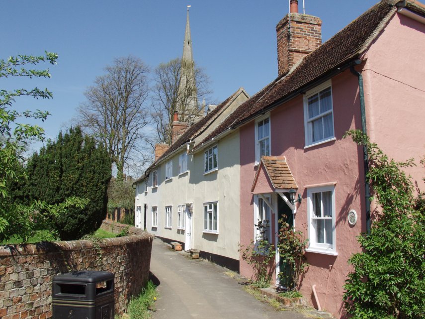 Colour-Washed Houses, Thaxted, Essex, England, Great Britain