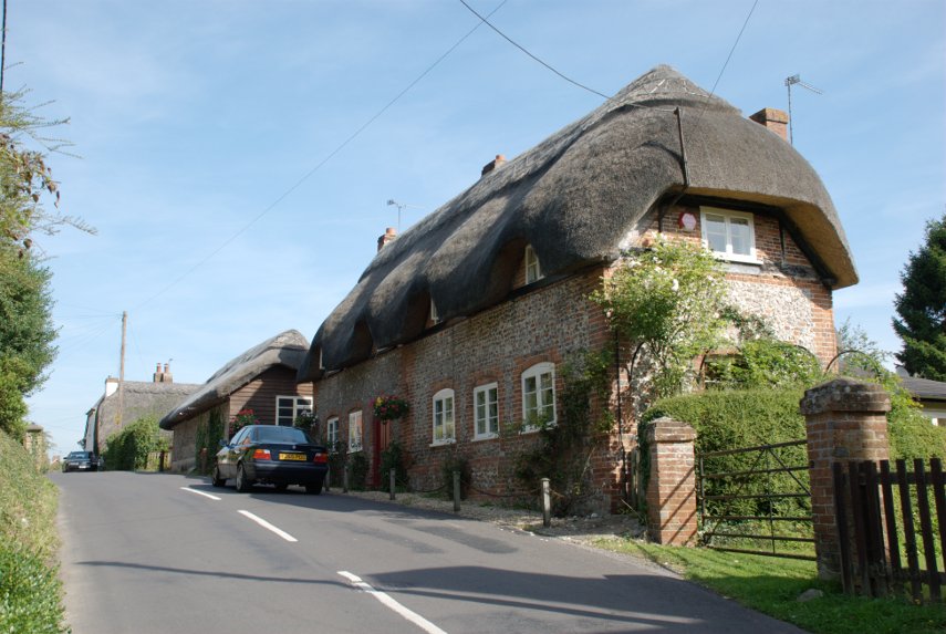 A Brick and Flint House, Upper Clatford, Andover, Hampshire, England, Great Britain