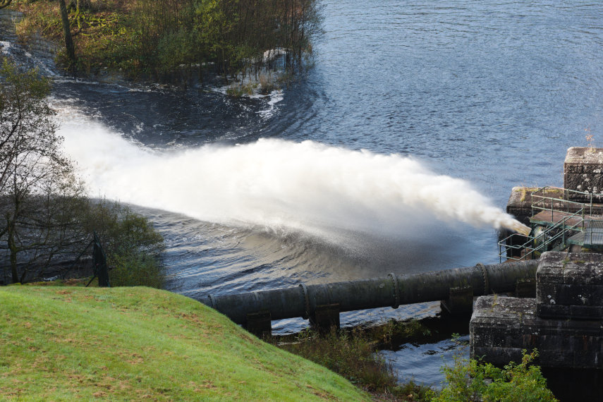 Compensation Water Release, Lake Vyrnwy, Mongomeryshire