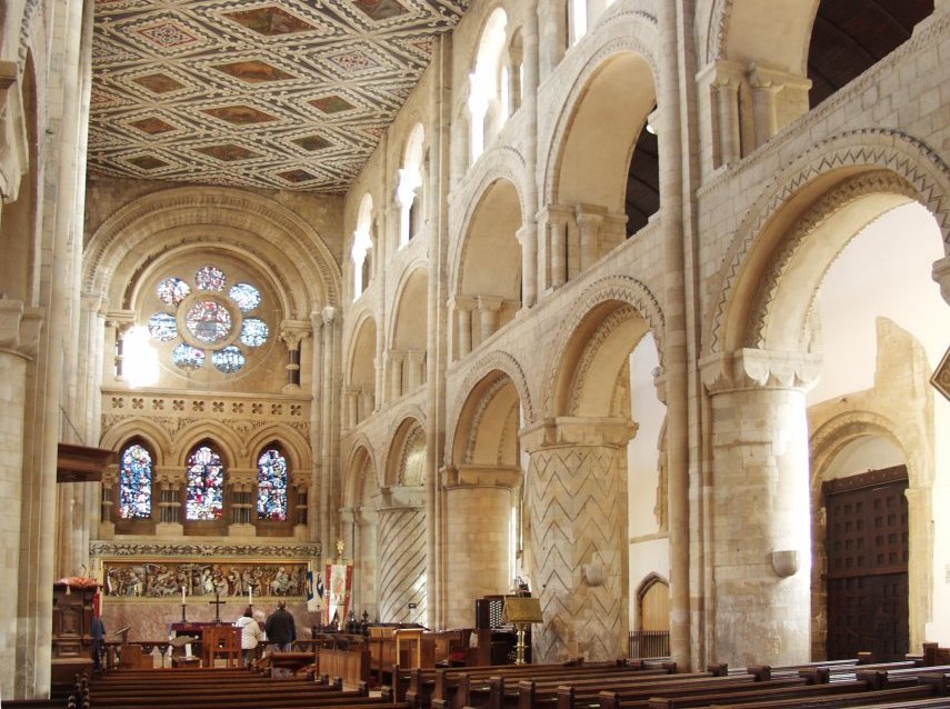The Nave, Church of the Holy Cross and St. Lawrence, Waltham Abbey, Essex, England, Great Britain