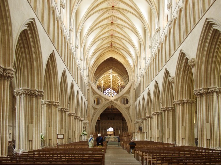 The Nave, Wells Cathedral, Wells, Somerset, England, Great Britain