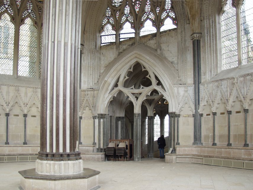 The Chapter House Interior, Wells Cathedral, Wells, Somerset, England, Great Britain