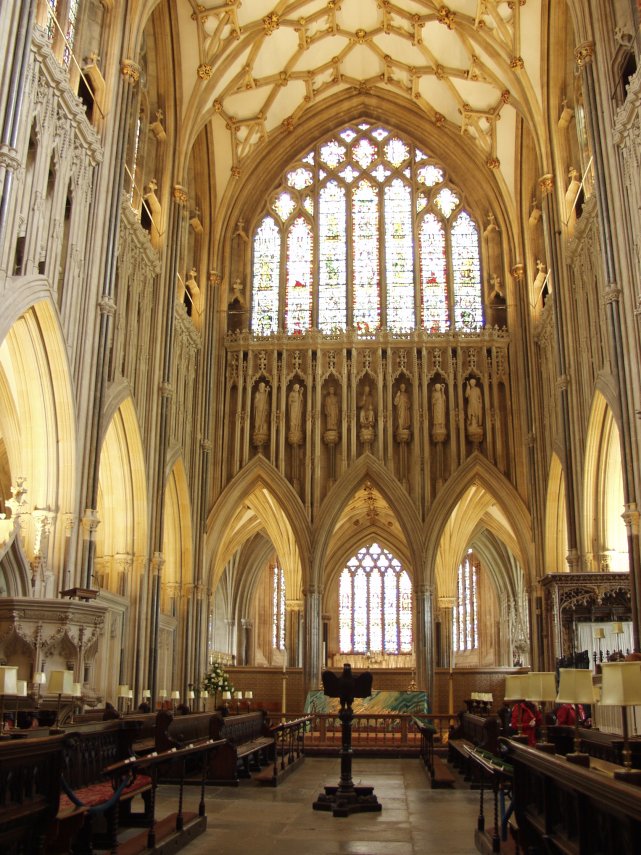 The East End from the Quire, Wells Cathedral, Wells, Somerset, England, Great Britain