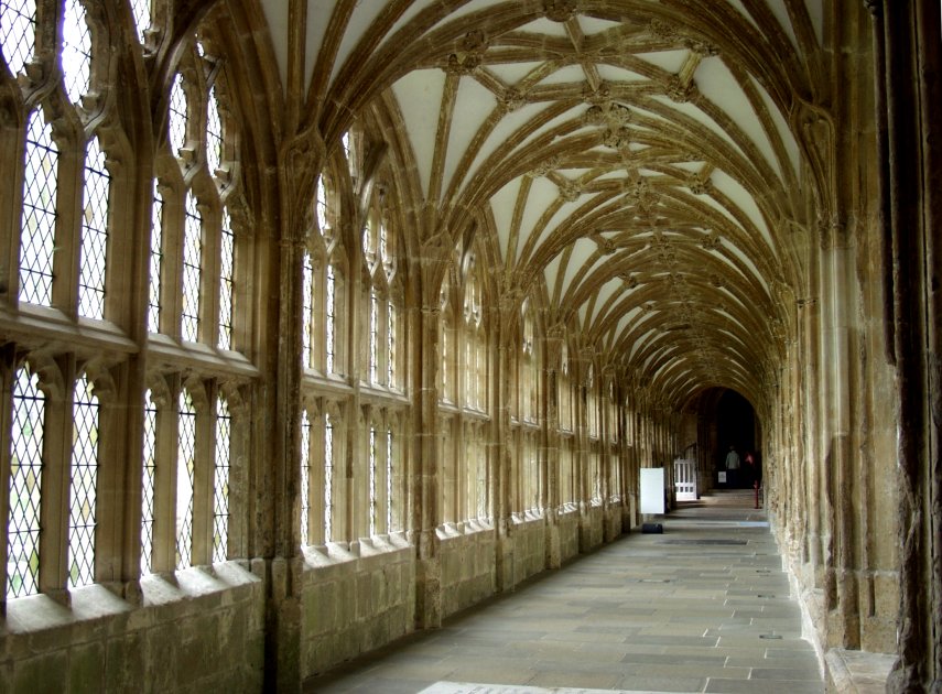 The Cloisters, Wells Cathedral, Wells, Somerset, England, Great Britain
