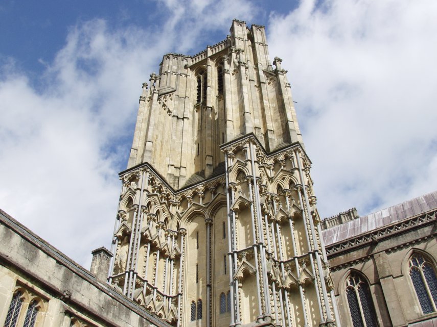 The Central Tower, Wells Cathedral, Wells, Somerset, England, Great Britain