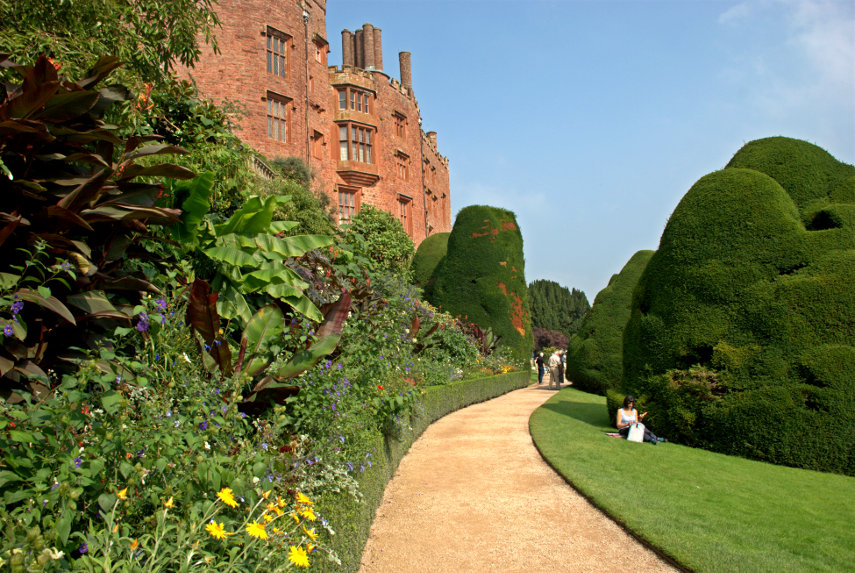 View of the top terrace, Powis Castle, Welshpool, Mongomeryshire