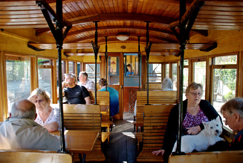 A carriage interior, Welshpool & Llanfair Railway, Welshpool, Mongomeryshire