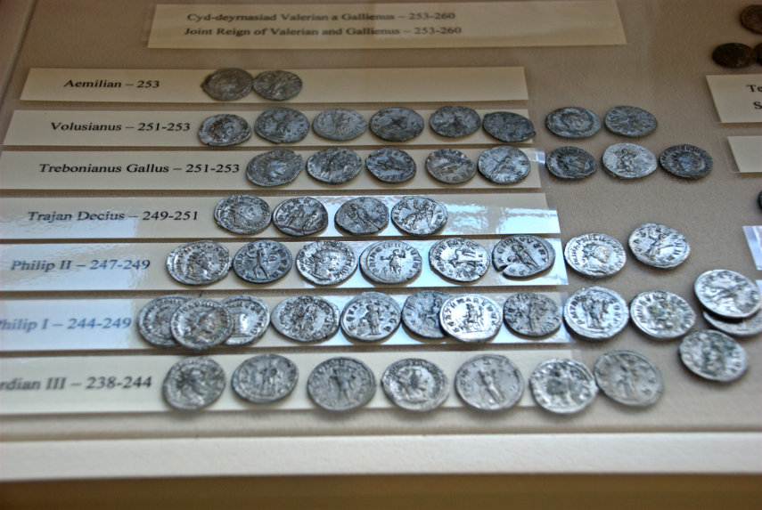 Roman Coins, Powysland Museum, Welshpool, Mongomeryshire