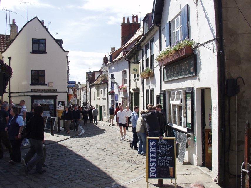 The North end of Church Street, Whitby, Yorkshire, England, Great Britain
