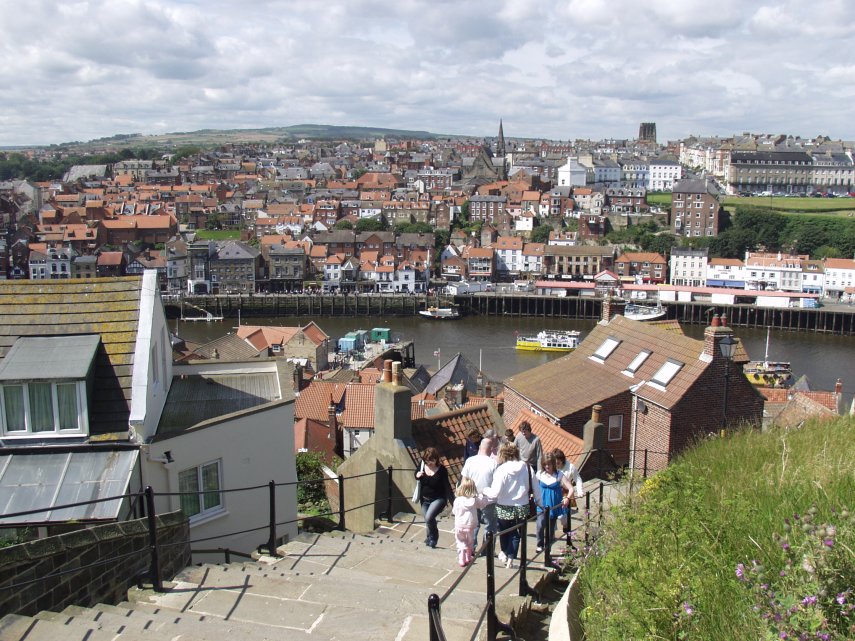 The view from the 199 Steps, Whitby, Yorkshire, England, Great Britain