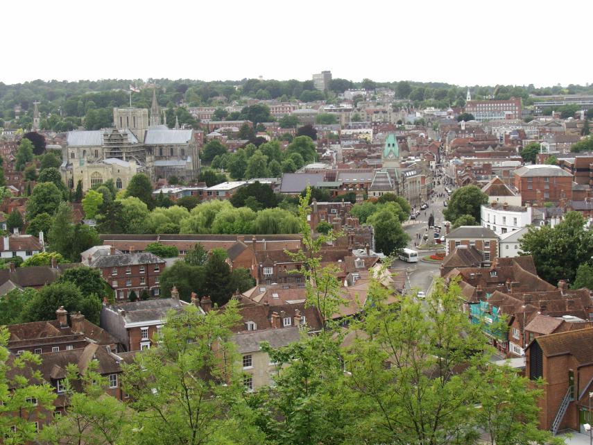 The view from St. Giles Hill, Winchester, Hampshire, England, Great Britain