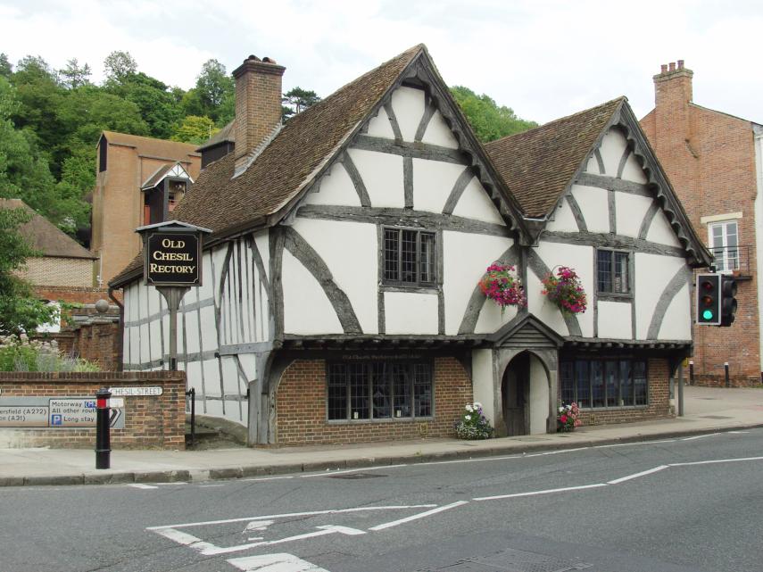 View of 16th Century Old Chesil Rectory, Winchester, Hampshire, England