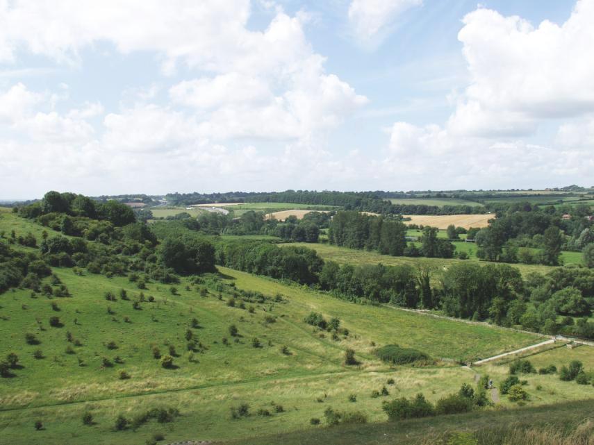 View over Twyford Down from St. Catherine's Hill, Winchester, Hampshire, England - Countryside