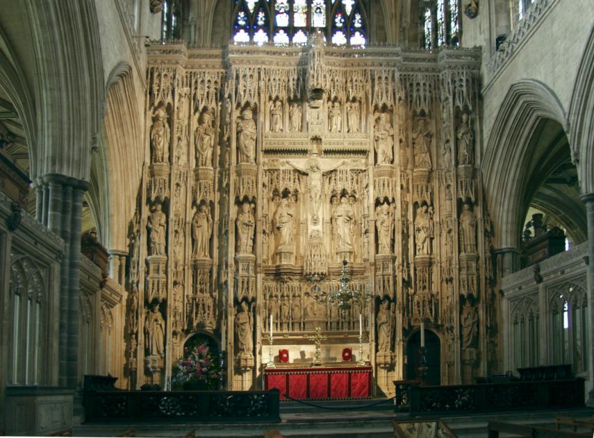 16th Century Reredos, Winchester Cathedral, Winchester, Hampshire, England, Great Britain