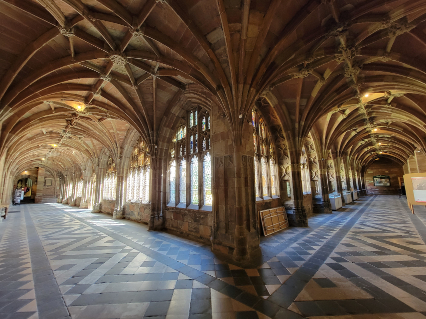 The Cloisters, Worcester Cathedral, Worcester, Worcestershire, England, Great Britain