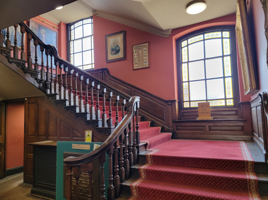 The Grand Staircase, Guildhall, Worcester, Worcestershire, England, Great Britain