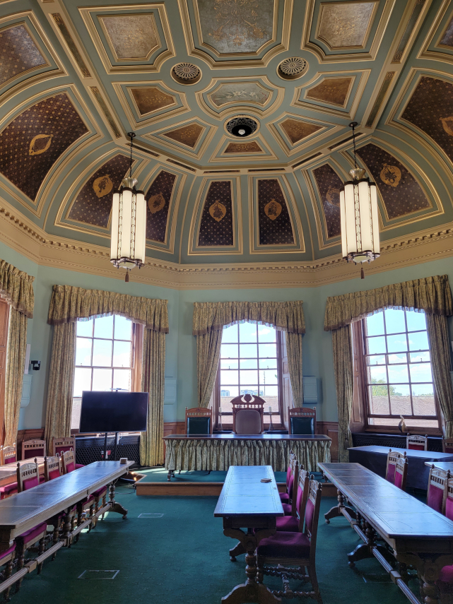 The Council Chamber, Guildhall, Worcester, Worcestershire, England, Great Britain