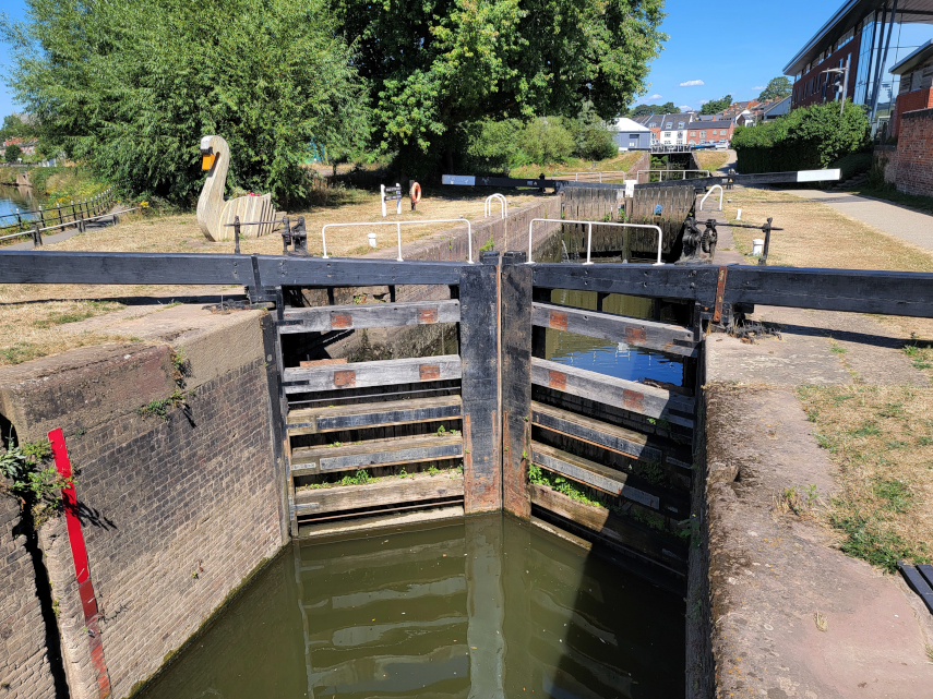 River Severn Lock, Diglis Basin, Worcester, Worcestershire, England, Great Britain