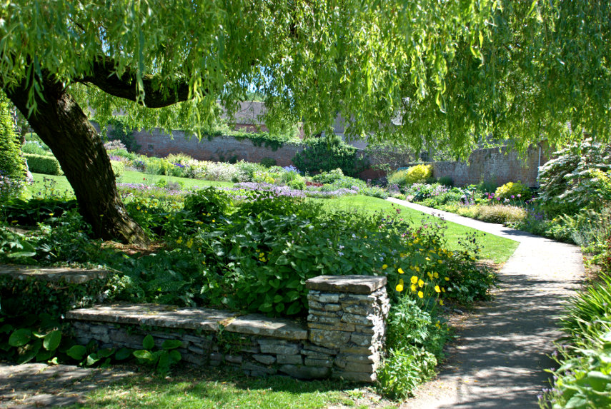 A delightful corner in the Garden, Croft Castle, Yarpole, Herefordshire, England, Great Britain