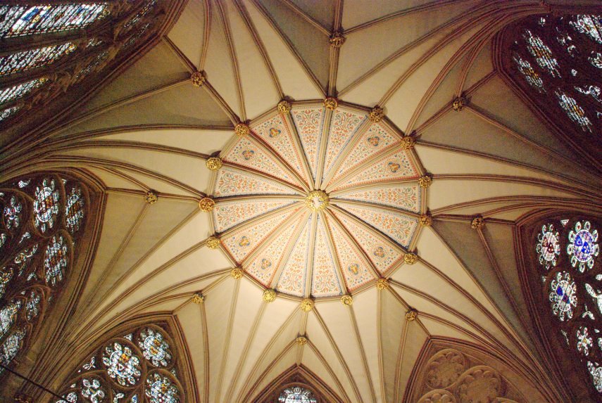 The Chapter House Ceiling, York Minster, York, Yorkshire, England, Great Britain
