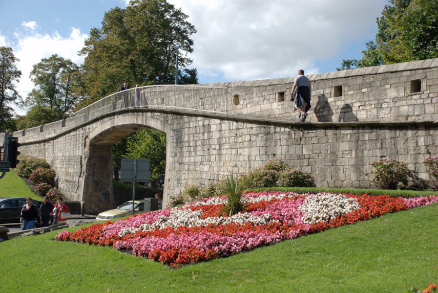 An Archway through the city wall, York, Yorkshire, England, Great Britain