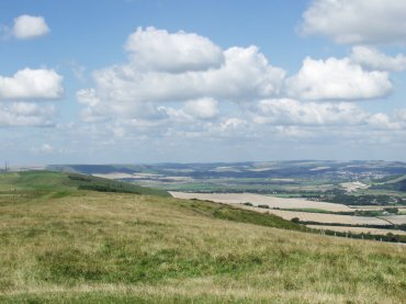 View looking north-west from Firle Beacon, Sussex, England