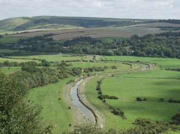 Scene showing the Cuckmere Valley, Alfriston, Sussex, England