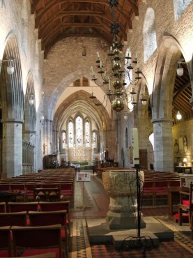 The nave, Brecon Cathedral, Brecon, Brecknockshire, Wales