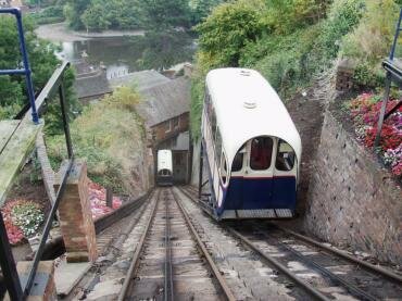 Photograph of the Funicular Railway connecting High Town and Low Town, Bridgnorth, Shropshire, England
