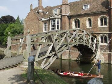 View of the Mathmatical Bridge, Queens' College, Cambridge, Cambridgeshire, England