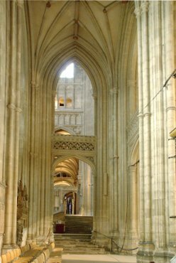 Photograph of the change in levels, Canterbury Cathedral, Canterbury, Kent, England