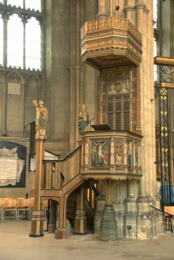 Photograph of the pulpit, Canterbury Cathedral, Canterbury, Kent, England